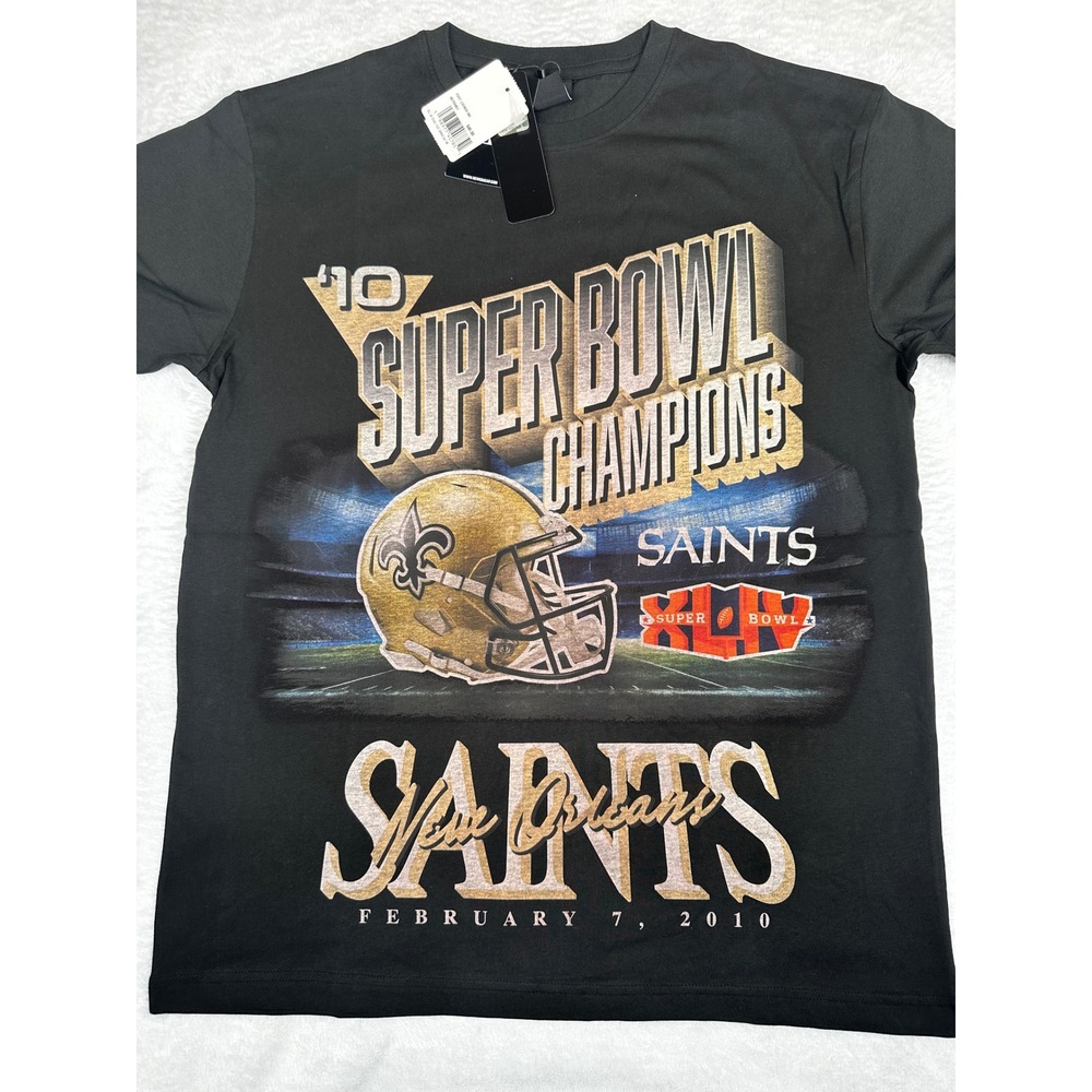 New Era New Orleans Saints Super Bowl XLIV Champions T-Shirt Mens Medium Black
